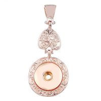Women Flower Crystal Jewelry Necklace Pendant Fit 18mm Noosa Snap Button N404 Prom Woman For gift Jewerly Aesthetic Fashionable Beads Comfortable Accessory
