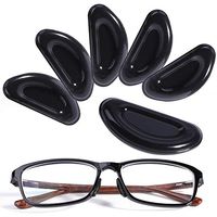 AKWOX [Updated Version Eyeglasses Nose Pads, 2 mm Stick on Silicone Anti Slip Adhesive Nose Pads for Glasses, Eyeglasses, and Sunglasses -12 Pairs (Black)