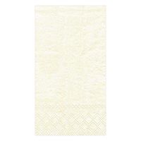 Caspari Moiré Paper Guest Towel Napkins in Ivory - Four Packs of 15