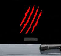 JS Artworks Claw Marks Vinyl Decal Sticker (RED)