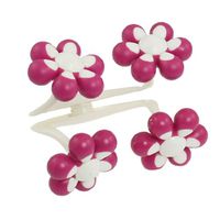Fuchsia White Plastic Flower Shape Body Belly Roller Massager for Lady