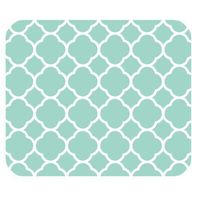 Non-Skid Natural Rubber Back Mint Quatrefoil Pattern Teal Turquoise Design Soft Mouse Pad Gaming Mousepad