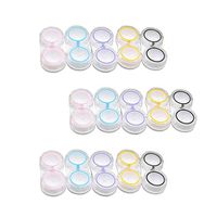 HEALLILY 15pcs Clear Cute Contact Lens Case Leak-Proof Durable Portable Storage Case Dual Box Container Holder for Contact Lense