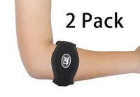 Two LW Elbow Support Strap Wrap Band (Pack of 2) S/M/L - The Best Neoprene Forearm Brace with a Compression Pad - Tennis Elbow Golfer's Elbow Rowing Elbow Pain Relief