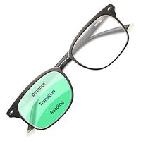 Gaoye Progressive Multifocus Reading Glasses Blue Light Blocking for Women Men,No Line Multifocal Readers with Spring Hinge (Black-Transparent/GY1701, 2.0)