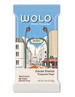 WOLO WanderBar Cocoa Crunch Natural Protein Bar – Gluten Free Protein Snack with Whey Protein Pea Protein Milk Protein and Antioxidants 12 Bars