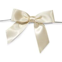 Pre-Tied Satin Bows, 7/8-Inch, 12-Piece (Ivory)