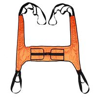 Patient Lift Sling Medical Lifter with Full Body, Heavy Duty Transfer Sling with 4 Points Support, Multi-Functional Lifter Sling for Baratric Handicap Commode Lifting Strap, Orange