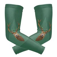 LEVEIS Retro Deer Head Arm Sleeves UV Protection for Men Women Sunblock Protective Gloves Running Golf Cycling Driving Long Arm Cover 1 Pair