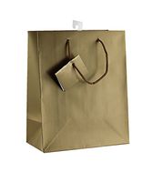 12-PC Solid Color Gift Bags, Matt Laminated, Gold Color