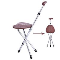 Folding Walking Stick Chair Ergonomic Handle Adjustable Height Levels for Arthritis Seniors Disabled and Elderly HOJZ