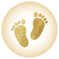 Gold Baby Footprint Seals, 140 Count