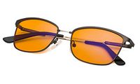 Blue Light Blocking Glasses - Anti Blue Reading Eyeglasses Women- Ladies Amber Orange Nighttime Sleep Readers - Flexible Memory Frame (Gunmetal,+1.75)