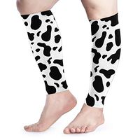 BLongTai Cow Print Calf Compression Sleeve Men Womens Running Leg Sleeve for Shin Splint Muscle Pain Relief (1 Pair)