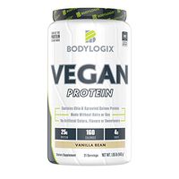 Bodylogix Vegan Plant Based Protein Powder, NSF Certified for Sport, Non-GMO, Vanilla Bean, 1.85 Pound