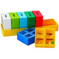 GreatforU 7 Day Weekly Pill Organizer, Daily AM PM Travel Pill Case Box Prescription, Medicine, Vitamin, Fish Oil, 28 Divided Compartments Pill Reminder Planner, Medication Tablets Dispenser Container