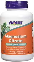 NOW Magnesium Citrate 400 Milligram 120 Veg Capsules, 2 Pack