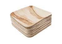 Bosnal - Palm Leaf Biodegradable Plates; 7 inch, Square, 25 pcs, Compostable, Bamboo and Wood Style, Stackable, Restaurant Grade, Earth Friendly, Alternative to Paper Plates