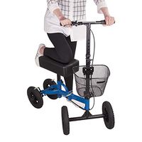 Knee Roller Walker Crutch Alternative Steerable Knee Scooter for Foot Injuries with Basket//Tire Pump (Blue)
