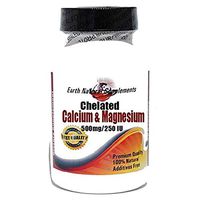 Chelated Calcium and Magnesium 500mg/250mg * 200 Capsules 100% Natural - by EarhNaturalSupplements