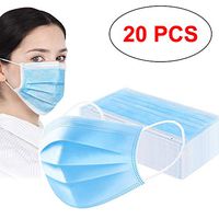 Honzen 20 Pcs 3Ply Breathable and Comfortable Covers with Earloop Anti Dust Breathable Disposable Earloop Mouth Face Cover,Thick 3-Layer Mouth Cover Protection and Personal Health