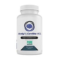 Pure Nootropics - Acetyl L-Carnitine (ALCAR) 500 mg Capsules | 180 Veg Cap Value Pack | Neuroprotective Supplement & Memory Support | in House & Rigorous 3rd Party Testing for Higher Purity & Potency