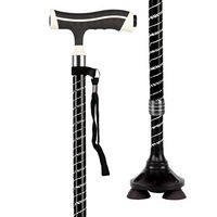 Healthcom Secure Walking Cane Multifunction Walking Cane Holders Aluminum Alloy Non-Slip Cane Height Adjustable Folding Walking Stick with Sleek for Men Women with LED