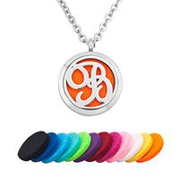 EV.YI Jewels Name Monogram B Perfume Locket Pendant Best Diffuser Necklace for Essential Oil Aromatherapy Jewelry for Women Men with Refill Pads