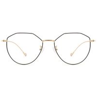 Cyxus Vintage Retro Blue Light Filter Glasses Round Anti Eyestrain Redness Metal Frame (8009T62,Black Gold)