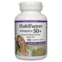 MultiFactors by Natural Factors, Women's 50+ Multivitamin & Mineral Formula, Dietary Supplement for Nutritional Support, 90 capsules (30 servings)