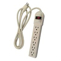 Uninex PS09S6 Heavy Duty 6 AC Outlet Power Strip, Surge Protector, 14/3 AWG, UL Listed, 6-Foot