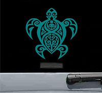 Tribal turtle Vinyl Decal Sticker (TEAL)