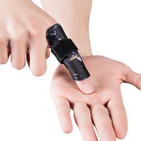 Kuangmi Finger Sleeve Support Protector Finger Splint Brace Pain Relief for Basketball Volleyball Baseball (S/M(Single), Black)