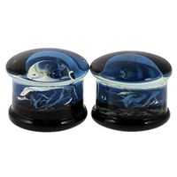 1 Pair 3D Jellyfish Earring Tunnels Glass Ear Flesh Plugs Ring Gauges Expander Beauty Party Accessory Trendy Unique Women Cheap Styling Design | Diameter - 16mm