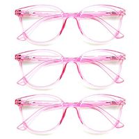 3 Pack Reading Glasses Spring Hinge Stylish Readers Black/Tortoise for Men and Women (3 Pink, 2.00)