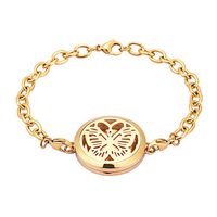 memorial jewelry Beautiful Shape Essential Oil and Perfume Diffuser Locket Bracelet, Aromatherapy Bangle 12 Color Pads