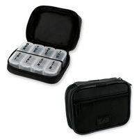 7 Day Sorter Pill Vitamin Medicine Weekly Travel Organizer Box in Zippered Case