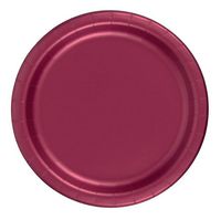 24 Plates 9" Paper Dinner Lunch Plates Wax Coated - Burgundy