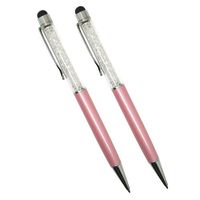 2pc Pink Bling Crystal Multi Function Ballpoint and Stylus Pen for ALL Capacitive Touch Screen Device iPhone iPad
