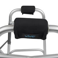 Vive Walker Grips - Padded Hand Covers - Soft Cushion Padding Medical for Folding Rolling Wheelchair, Rollator Handle, Senior, Elderly Grippers - Crutch Handle Pads - Mobility Aid Hand Cushion (Black)