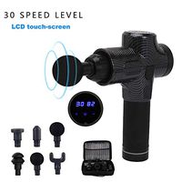 Handheld Powerful Electric Percussion Fascia Gun Massage Gun Cordless 24V Lithium Electric Muscle Relaxation Deep Tissue Device For Adults Athletes Ultra-Quiet With 6 Massage Heads Black Carbon Fiber