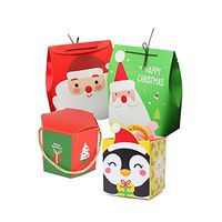 Christmas Gift Boxes,8 Packs 【Big Sized】Santa Candy Bags with Ribbon, Cute Box/Bag for Chocolate, Treats, Cakes and Cookies Gift Boxs