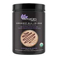Vegansmart Plant Based Organic Protein Powder by Naturade, All-in-One Nutritional Shake - Chocolate Fudge (14 Servings)