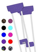 Crutcheze Premium USA Made Crutch Pad and Hand Grip Covers | Comfortable Underarm Padding Washable Breathable Moisture Wicking Orthopedic Products Crutches Accessories (Purple Heather)