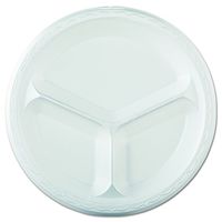 Genpak LAM13 Elite Laminated Foam Dinnerware, 3-Comp Plate, 10.25"Dia, White, Pack of 125 (Case of 4 Packs)
