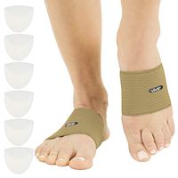 Vive Arch Compression Sleeve (Pair) - Plantar Fasciitis Support Insert for High & Low Arches, Women, Men - Gel Cushion Insole Sock Brace for Flat Feet - Orthotic Foot Wrap for Heel Spurs Pain Relief