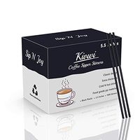 Kivwi Coffee Stirrer Straw, For Coffee and Cocktail, Bar Restaurant and Home Use, FDA Approved, Extra Thickness 1,000/box (Black 5.5")