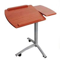 Wood, Steel , Angle & Height Adjustable Rolling Laptop Desk Cart Over Bed Hospital Table Stand