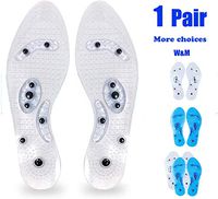 MindInsole Acupressure Magnetic Massaging Insoles - Massage Reflexology Plantar Fasciitis Pain Relief Breathable Deodorant Bamboo Charcoal Silicone Insoles (White, 1 Pair US M:7.5-9.5 W:8-10.5)