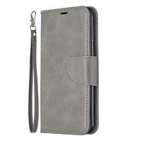 Lomogo Samsung Galaxy M20 Case Leather Wallet Case with Kickstand Card Holder Shockproof Flip Case Cover for Galaxy M20 - LOBFE150183 Grey